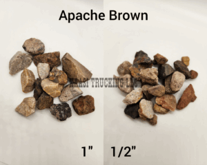 Apache Brown stones, 1 inch and half inch.