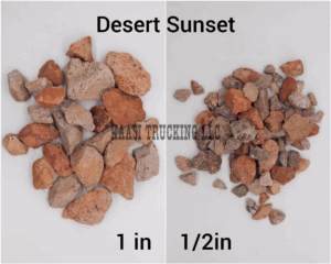 Desert Sunset rocks, one inch and half inch.