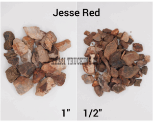 Jesse Red gravel, two sizes comparison.