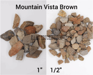 Mountain Vista Brown rocks, various sizes displayed.