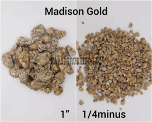 Madison Gold gravel, two sizes compared.