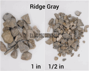 Ridge Gray stones, 1 inch and half-inch.