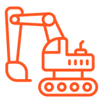 A bright orange background with a black border.